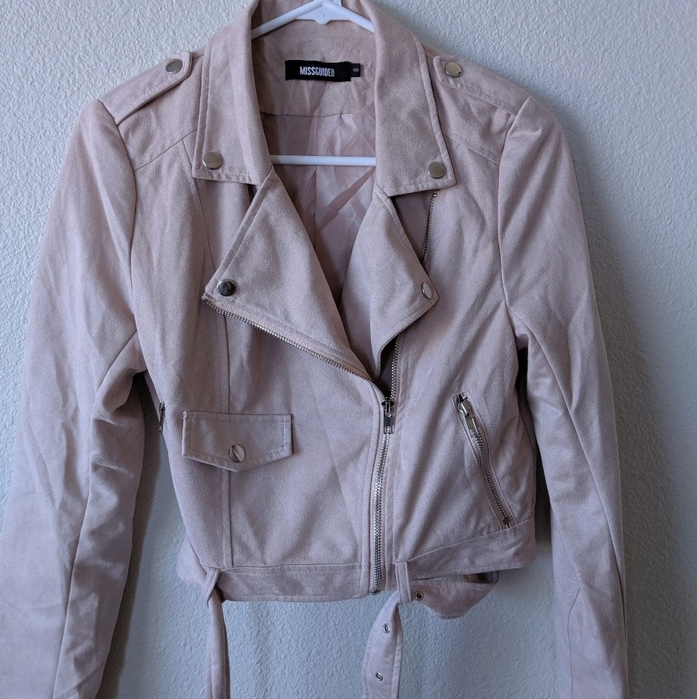 MISSGUIDED Suede Biker Jacket - Picture 1 of 3